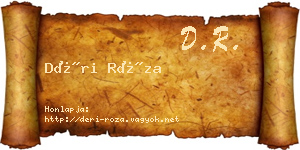 Déri Róza névjegykártya